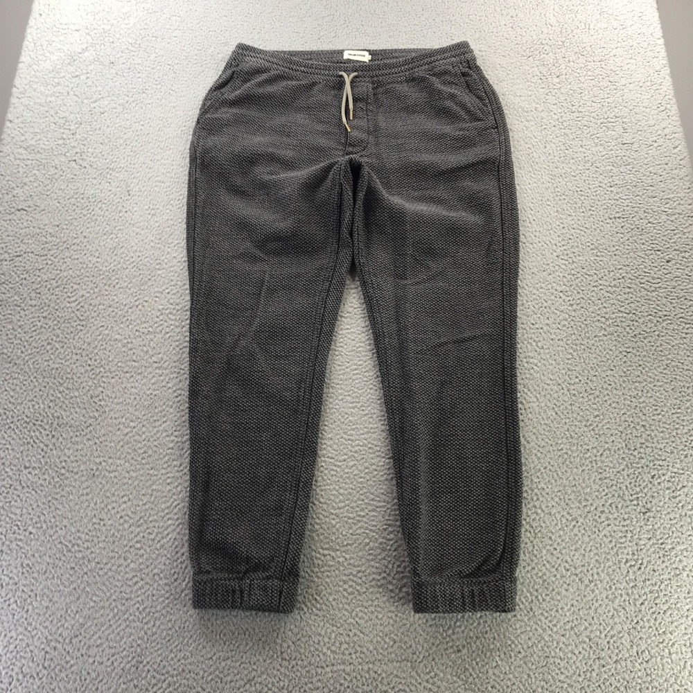 Taylor Stitch Apres Pants Mens Extra Large Charcoal Sashiko Jogger Waffle Woven
